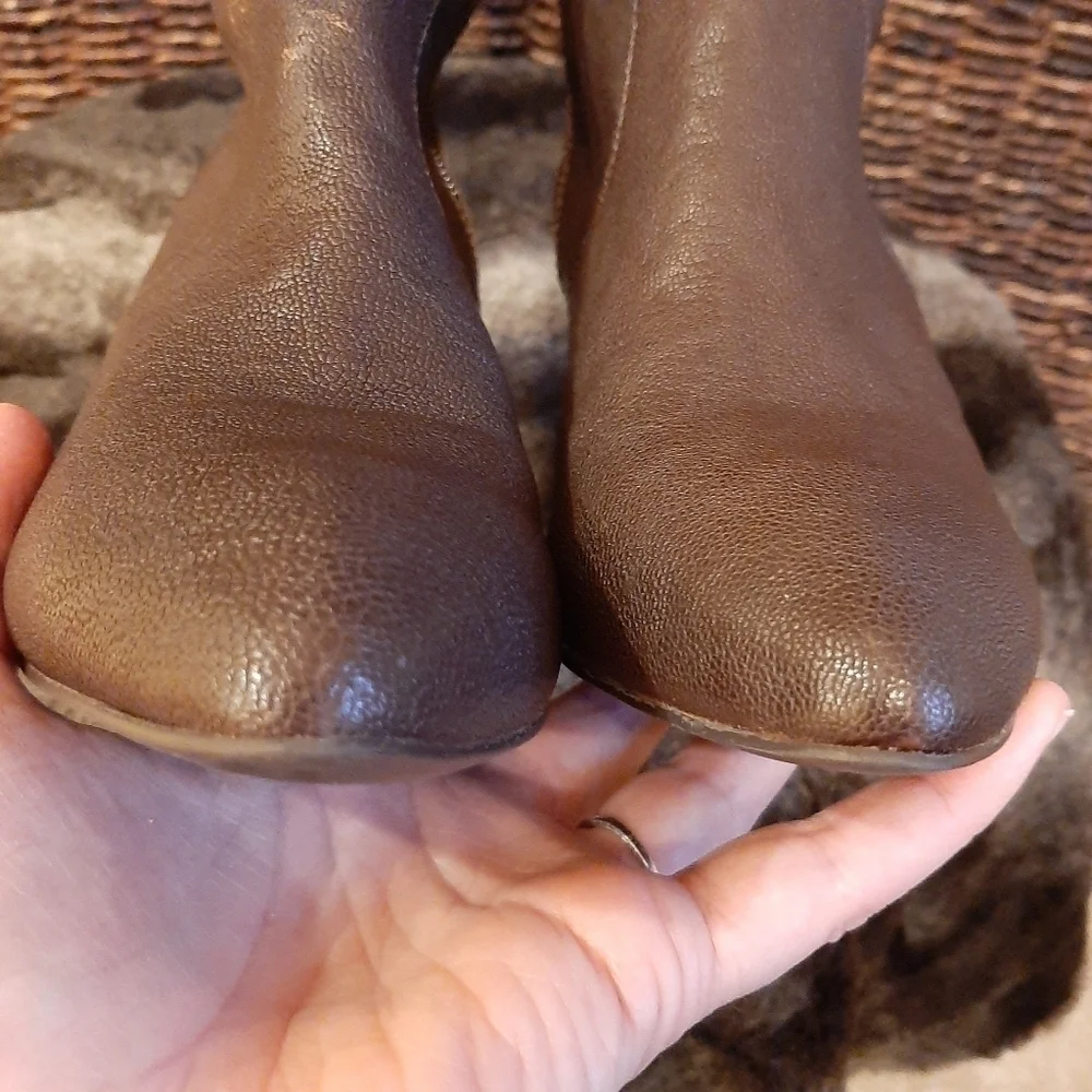 Free People Charles David Edie Leather Knee High Riding Boots Womens 6 Brown